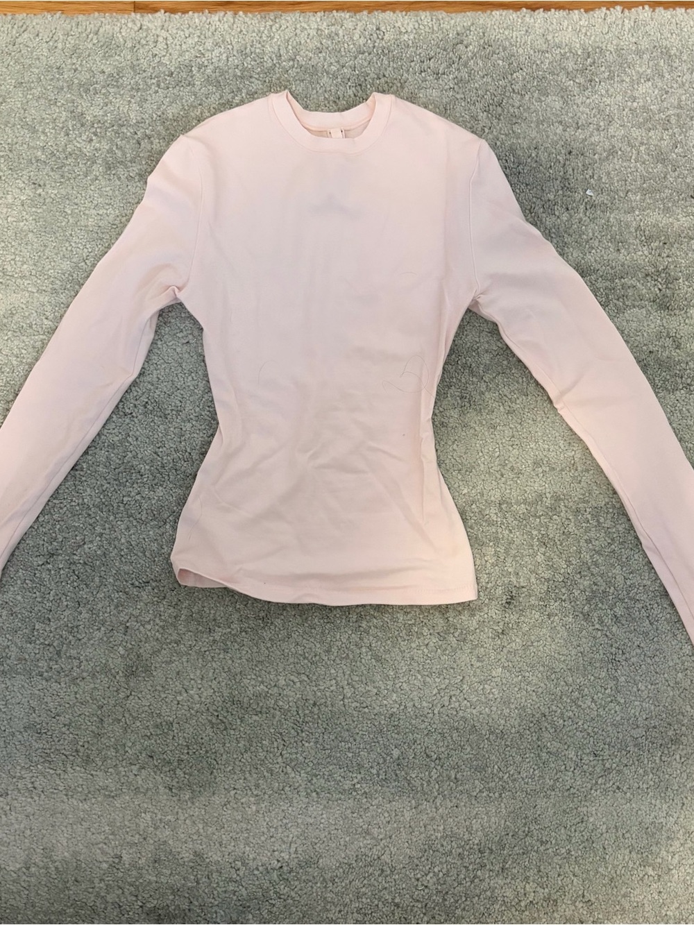 SKIMS Long Sleeve Cotton Jersey Top in Pale Pink